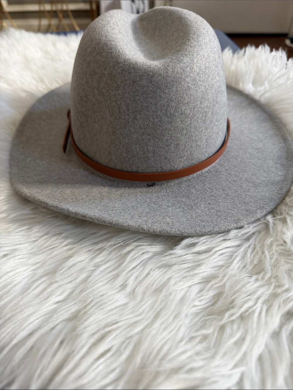 Classic Grey Wool Fedora with Brown Leather Band - Men Accessories